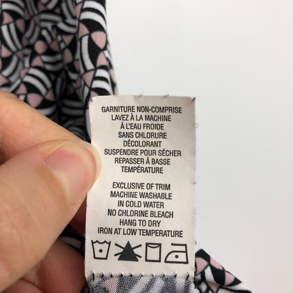 Kenar black white pink abstract tank top with flattering cross  cross in front M - Picture 5 of 15